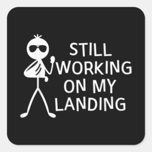 Ich arbeite immer noch an der zerbrochenen Armbrü Quadratischer Aufkleber