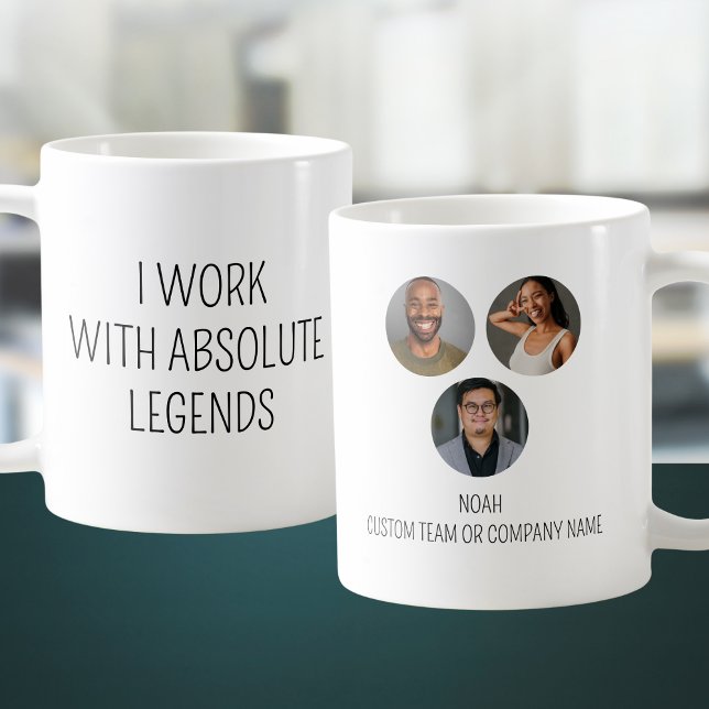 Ich arbeite mit Absolute Legends 3 Foto Office Tea Kaffeetasse (I Work With Absolute Legends 3 Photo Office Team Coffee Mug
)