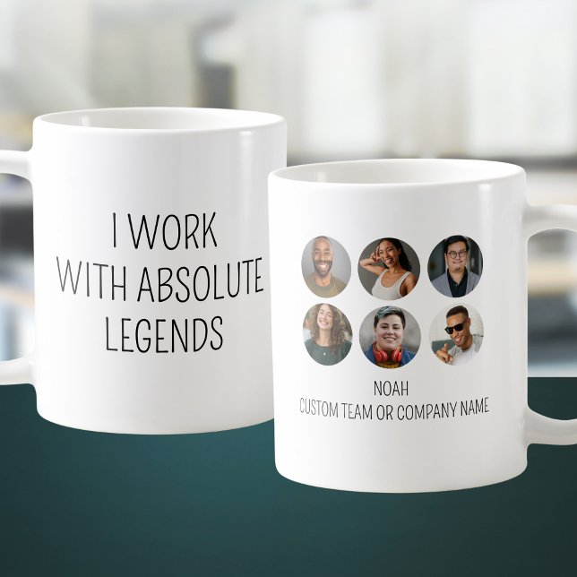 Ich arbeite mit Absolute Legends 6 Foto Office Tea Kaffeetasse (I Work With Absolute Legends 6 Photo Office Team Coffee Mug
)