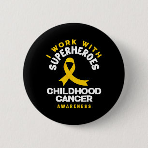 Ich arbeite mit Superhelden-Onkologen-Kindern Button