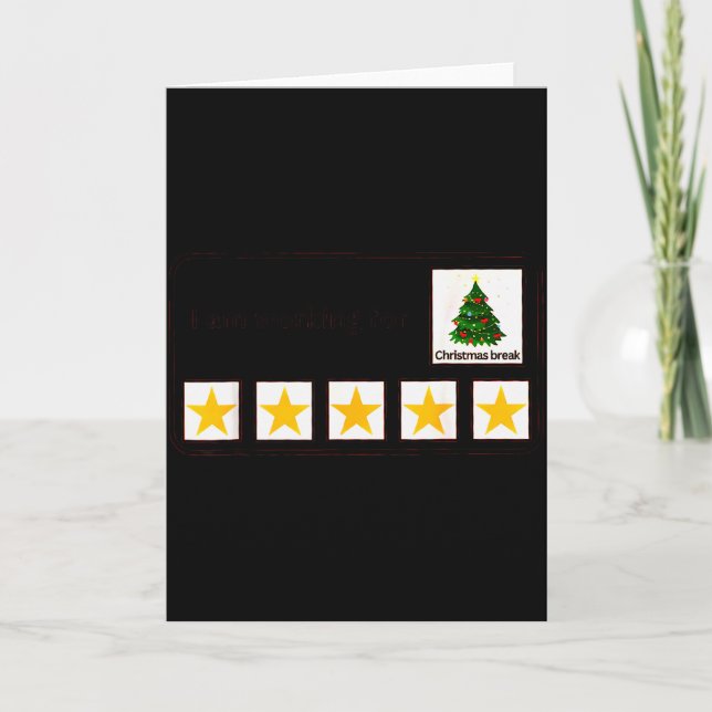 Ich arbeite über Weihnachtsferien 5 Sterne Weihnac Karte (Vorderseite)