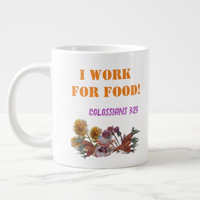 ICH ARBEITEE FÜR LEBENSMITTELBILDUNG Jumbo-Tasse (Links)