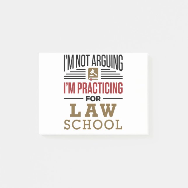 Ich argumentiere nicht, dass ich für Jurastudium p Post-it Klebezettel (Vorderseite)