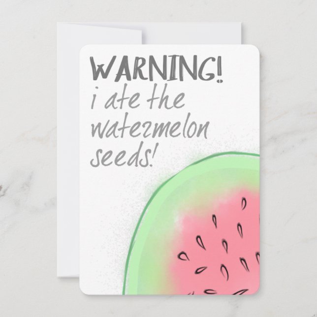 Ich aß die Watermelon Samen Schwangerschaft Ankünd Ankündigung (Vorderseite)