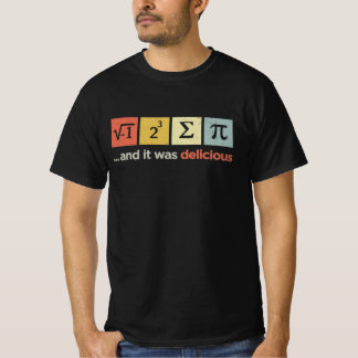 Ich aß etwas Kuchen und es war köstlich, ich aß ei T-Shirt