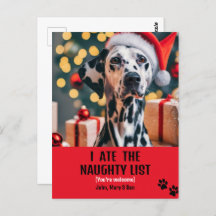 Ich aß Naughty List Haustier Foto Weihnachten Rote