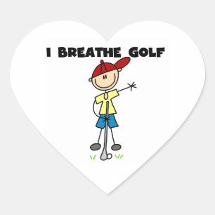 Ich atme Golf Herz-Aufkleber