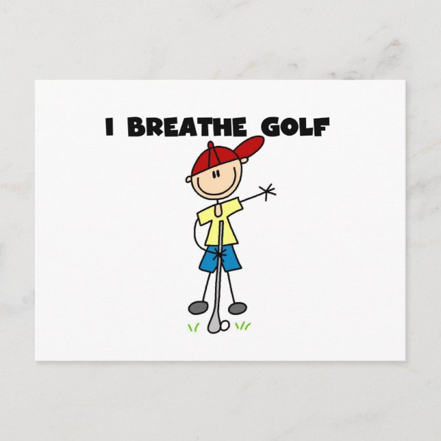 Ich atme Golf Postkarte (Vorderseite)