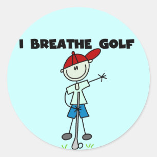Ich atme Golf T-Shirts und Geschenke Runder Aufkleber