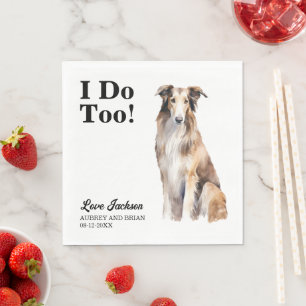Ich auch Borzoi-Hunde-Hochzeitsservietten mit Foto Serviette
