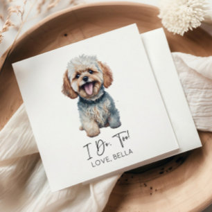 Ich auch! Maltipoo Hundehochzeit Serviette