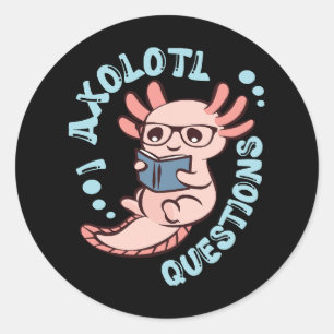 Ich Axolotl Fragen Runder Aufkleber