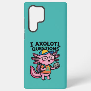 Ich Axolotl Fragen Schulkind hält Stein Neugierde Samsung Galaxy Hülle