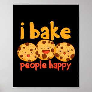 Ich backe die Leute glücklich Baker Cookie Poster