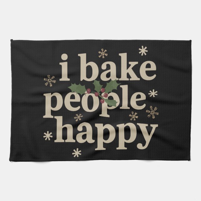 Ich backe die Leute glücklich Cupcake & Cookie Bac Geschirrtuch (Horizontal)