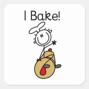 Ich backe quadratischer aufkleber