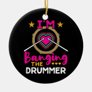 Ich bage die Drummer Funny Ehefrau GF Keramik Ornament