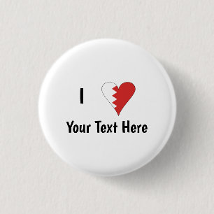 Ich (Bahrain-Flagge Herz Liebe) Personalisiert Button