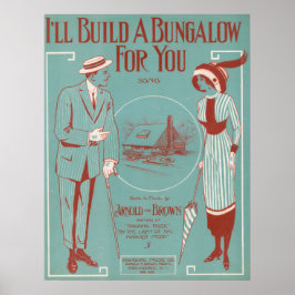 Ich baue einen Bungalow für Sie Poster