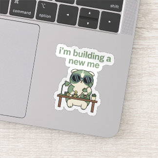 Ich baue einen neuen Ich-Sticker Süße Katze Motiv Aufkleber