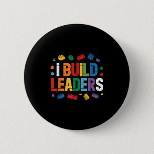Ich baue Leaders Bricks Gebäude Blocks Lehrer Bri Button