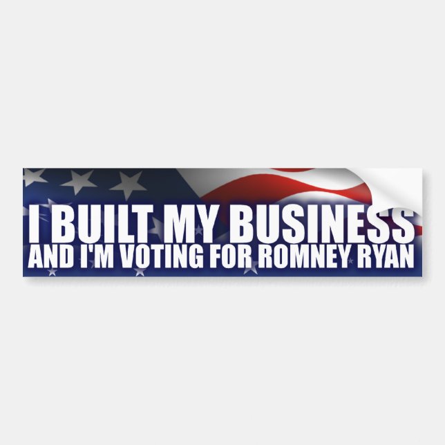 Ich baute mein Geschäft - Romney Ryan auf Autoaufkleber (Vorne)