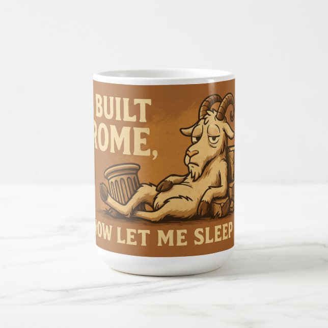 Ich baute Rom Ziegenbecher Kaffeetasse (Mittel)