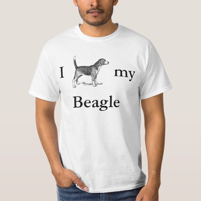 Ich Beagle meinen Beagle T-Shirt (Vorderseite)