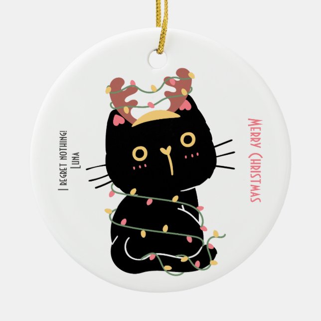 Ich bedauere nichts frohe Weihnachten Keramik Ornament (Vorne)