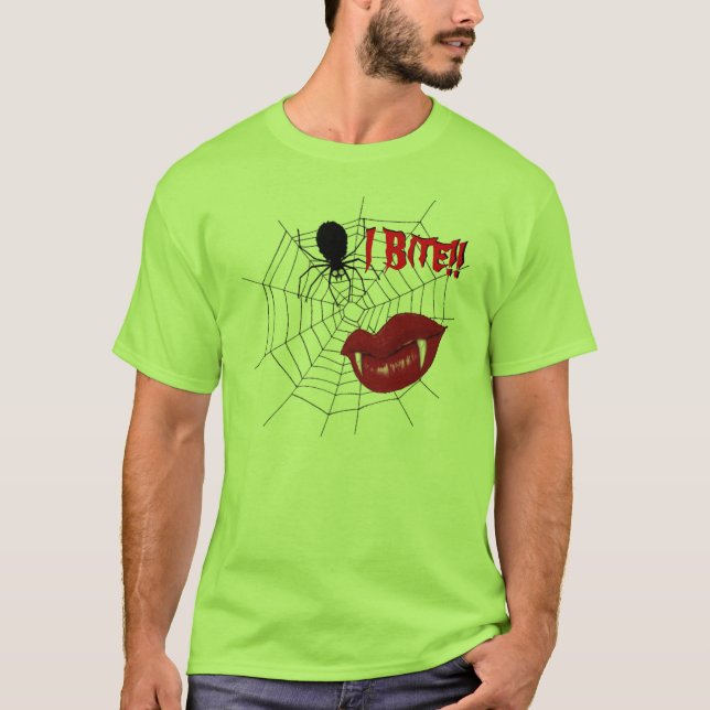 Ich beiße den T - Shirt der Frau {Limonengrün} (Vorderseite)