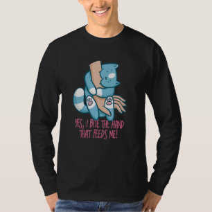 Ich beiße die Hand, die mir Cat Quote Graphic Fütt T-Shirt