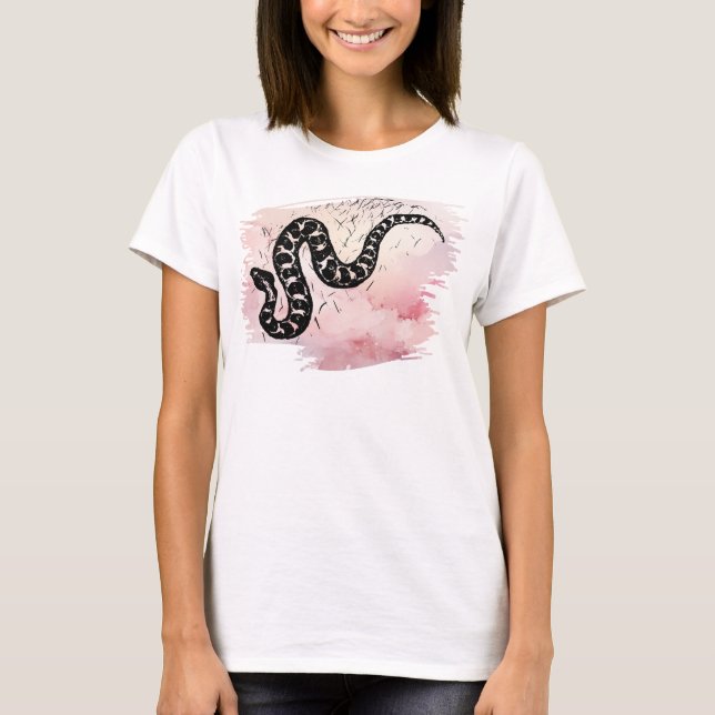 Ich beiße Massasauga Schlange auf Pink T-Shirt (Vorderseite)