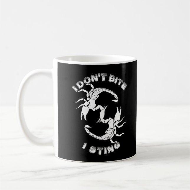 Ich beiße nicht, ich steche - Skorpio-Design Kaffeetasse (Links)