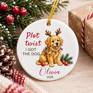 Ich bekam den lustigen personalisierten Weihnachts Keramik Ornament