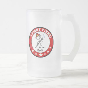 Ich bekämpfe Brände Feuerwehrmann Mattglas Bierglas