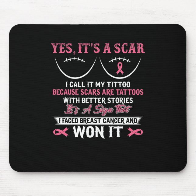 Ich bekämpfe Brustkrebs N Won Breast Cancer Awaren Mousepad (Vorne)