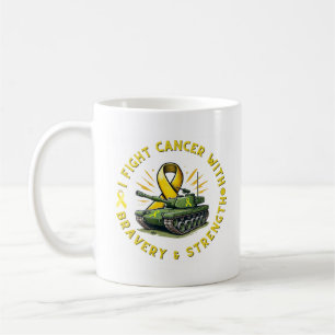 "ICH BEKÄMPFE KREBS MIT BRAVERY & STRENGTH-TASSE" KAFFEETASSE