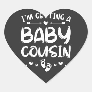 Ich bekomme ein Baby-Cousin-Gender-Reveal-Baby Herz-Aufkleber