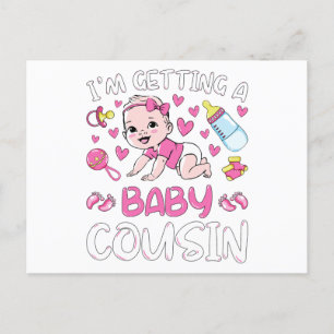 Ich bekomme einen Baby Cousin Mädchen Geschlechtse Postkarte