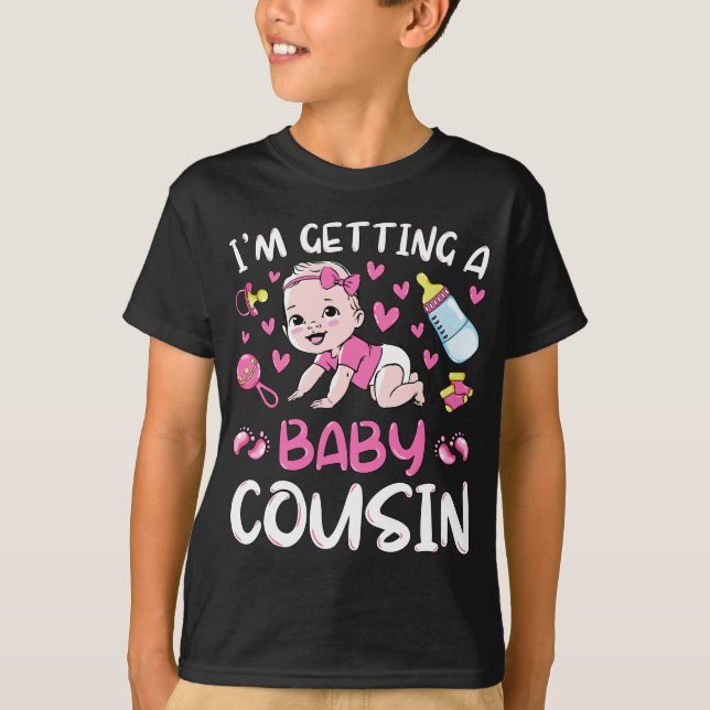 Ich bekomme einen Cousin-Mädchen-Gender-Aufklärung T-Shirt (Vorderseite)