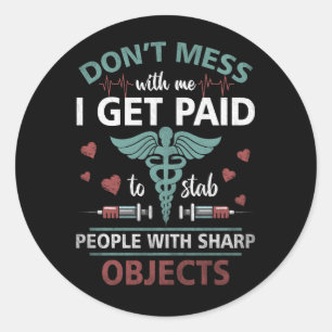 Ich bekomme Geld, um Leute zu stoppen, die eine lu Runder Aufkleber