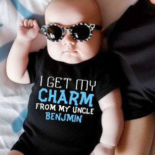 Ich bekomme meinen Charme von meinem Onkel (Name d Baby Strampler