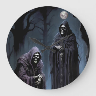 Ich bekomme Schüttelfrost im blauen Mondschein Große Wanduhr