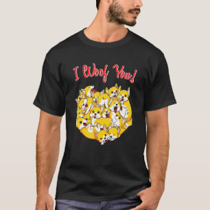 Ich belle dich Corgi Hund Corgis Herzform Valentin T-Shirt
