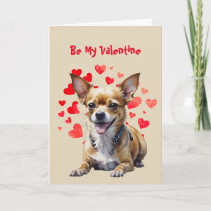 Ich belle dich lieb Süßer Chihuahua Hund Valentins Feiertagskarte