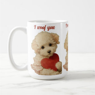 Ich belle dich Vintage Puppy Love Nachricht Kaffeetasse