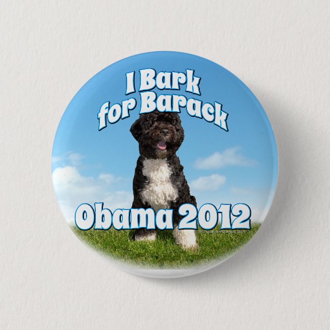 Ich belle für Barack, BO der erste Hund Obama Button (Vorderseite)
