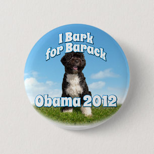 Ich belle für Barack, BO der erste Hund Obama Button