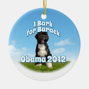 Ich belle für Barack, BO der erste Hund Obama Keramikornament