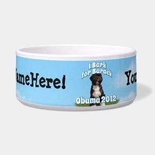 Ich belle für Barack, BO der erste Hund Obama Napf